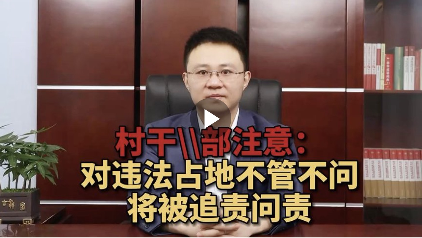 村干部注意：对违法占地不管不问将被追责问责