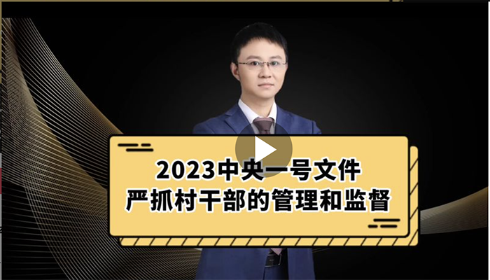 2023年中央一号文件：严抓村干部的管理与监督
